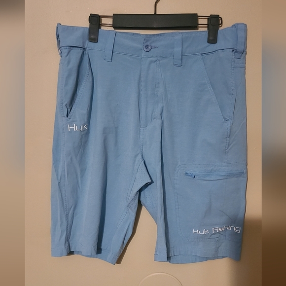 Huk Other - Huk Men's Light Blue Fishing Shorts Size Medium
